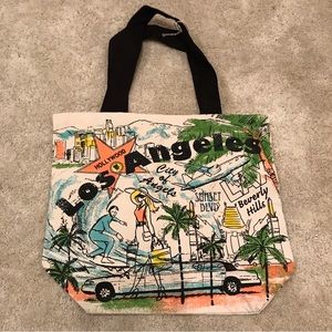 LA, Beverly Hills, soft canvas cotton tote bag